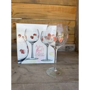 Set of 3 Home Essentials and Beyond Primavera Hand‎ Painted Perfect Wine Glasses